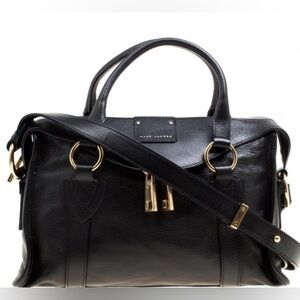Marc Jacobs Black Leather Wellington Fulton Top Handle Bag
